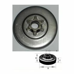 ALPINA. 1185506040 - Pignon De Chaine 3/8" LP - 6 Dents Pour Tronconneuse ALPINA