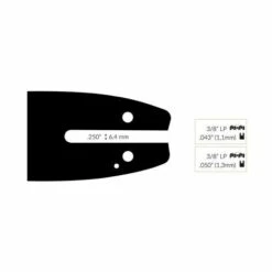 ADAPTABLE Guide Chaine Tronçonneuse Talon 40cm 3/8 Lp .050 (1,3mm).