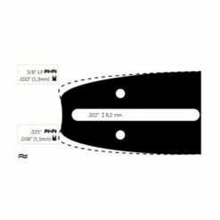 ADAPTABLE Guide Chaine Tronçonneuse John Deere 35cm 3/8 Lp .050 (1,3mm).
