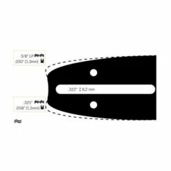 ADAPTABLE Guide Chaine Tronçonneuse Dolmar 35cm 3/8 Lp .050 (1,3mm).