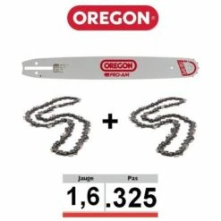Pack 1 Guide + 2 Chaines Tronçonneuse Oregon 325 063 SFGD025 | 38cm