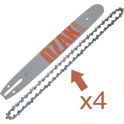 JARDIAFFAIRES Combo Guide 40cm + 4 Chaînes Pro 3/8 1,3mm = Oregon 160spea041 + 91-57E – Image 2