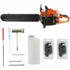 BATHRINS Tronçonneuse Thermique 58 Cm3, 50 Cm, 2 Chaînes
