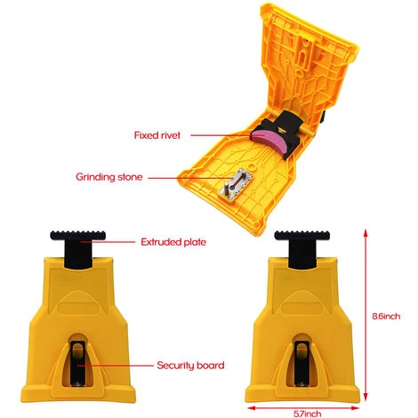ASUPERMALL Chainsaw Sharpener Chaine Portable Scie Sharpener Travail Rapide Affutage Grinder Pierre Yellow Tools – Image 2