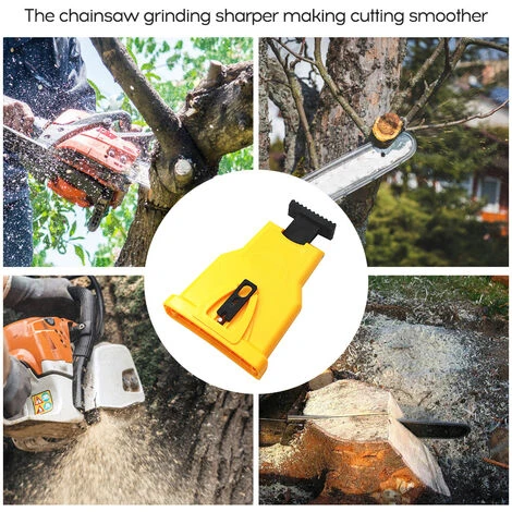 ASUPERMALL Chainsaw Sharpener Chaine Portable Scie Sharpener Travail Rapide Affutage Grinder Pierre Yellow Tools – Image 3