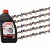 5 X Gardexxchaîne De Scie Pour Bosch Ake 40s, 40cm + 1 Litre D'huile De Chaîne D'oregon