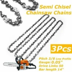 ZEBRAA 3pcs Chaine De Tronconneuse Pour Barre De Scie à Chaine 3/8LP 0.05 Pour Stihl MS170 MS171 MS180 MS181 Outils De Jardin