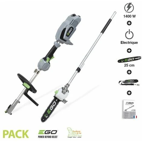 Pack Multifonction élagueuse Sur Perche Sans Fil Guide Oregon 25cm Ego Power+ - Gris