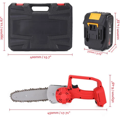 ASUPERMALL 21V Batterie Au Lithium Sans Fil Scie A Chaine Rechargeable Integree Scies A Bois Scie Electrique Portative Logging Exterieur Electrique Brushless Maison Scie A Chaine – Image 3