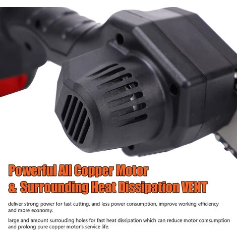 HAPPYSHOPPING Mini Tronçonneuse De 4 Pouces, Petite Scie Abois, Scie Forestiere De Jardin, Norme Europeenne Noire, 4000 Mah Avec Deux Batteries Et Un Chargeur - 4000 Mah Avec Deux Batteries Et Un Chargeur – Image 4