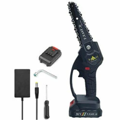 BRIDAY Mini Scie à Chaîne électrique 36V 12.7CM, Mini Tronçonneuse à Main électrique Avec 1 Batteries, 1 Charge