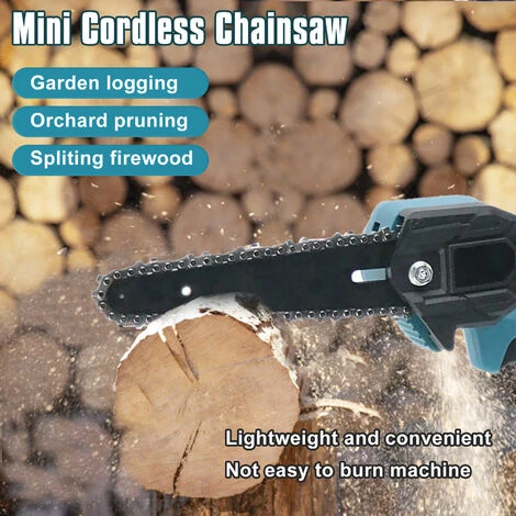 HAPPYSHOPPING Scie A Chaine Electrique De 6 Pouces, Scie D'elagage, Blue One Charge Et Une Charge Norme Europeenne - Blue One Charge Et Une Charge Norme Europeenne – Image 3