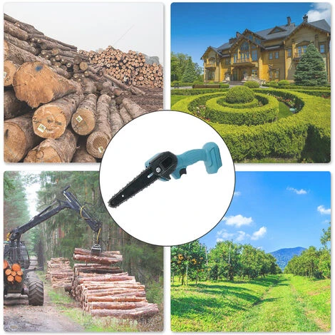 HAPPYSHOPPING Scie A Chaine Electrique De 6 Pouces, Scie D'elagage, Blue One Charge Et Une Charge Norme Europeenne - Blue One Charge Et Une Charge Norme Europeenne – Image 4