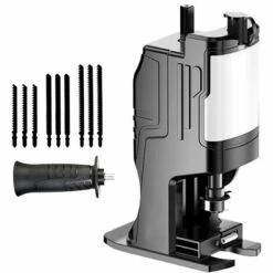 HAPPYSHOPPING Adaptateur Perceuse Electrique A Scie Alternative, Petite Scie Electrique Domestique, Adaptateur + 9 Lames De Scie - Adaptateur + 9 Lames De Scie