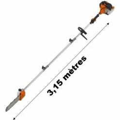 GT GARDEN Élagueuse Thermique Sur Perche, 52 Cm3, 3 CV, Longueur 3.15 Mètres