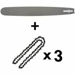 GT GARDEN Guide 20 Pouces (50 Cm) Avec Lot De 3 Chaînes 76 Maillons Pour Tronçonneuse