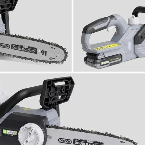 VOLTR 20V– Tronçonneuse 25cm (10’’) – Avec Batterie Lithium 2.0Ah + Chargeur 20V. Normes CE - Gris – Image 3