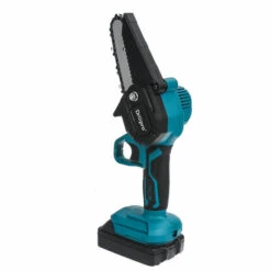 26V Mini Scie électrique Sans Balais 4 Pouces Thermostat Sans Fil Tron?onneuse Pour L'exploitation Forestière Outils De Coupe De Bois + 2 Batteries Coxolo