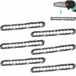 GISAM Chaîne De Tronçonneuse 4 Pouces Lot De 4/6/12 65Mn 28E 14T Pour Tronçonneuse - 4PC