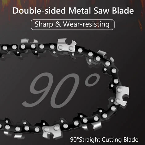 ASUPERMALL Mini Tronconneuse 15.24Cm Mini Tronconneuse Sans Fil Tronconneuse A Batterie 2,7 Lb. Scie A Chaine Portative Legere Avec 2 Chaines De Rechange Scie A Chaine Electrique Sans Fil Et 2 Batteries – Image 4