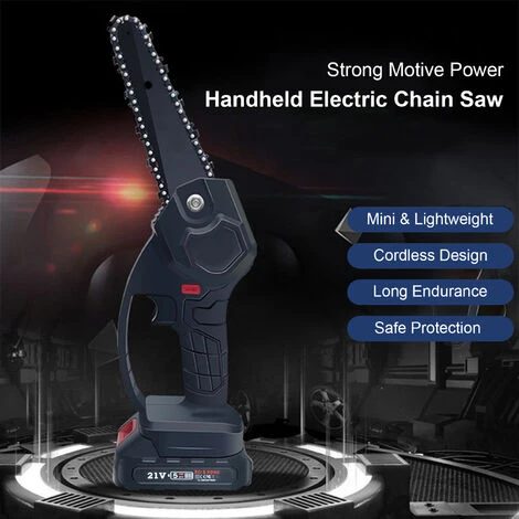 ASUPERMALL 6In Tronconneuse Electrique Sans Fil Rechargeable Mini-Bois De Bois Portable Sur La Scie A Bois D'Une Main Pour La Taille De L'Elagage De Jardinage – Image 3