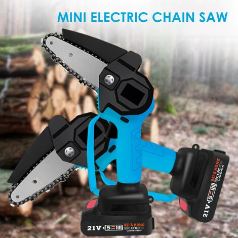 ASUPERMALL Mini Tronconneuse Electrique A La Chaine De Bois D'Une Main Sans Fil Portable Des Scies A Bois Pour La Taille De La Taille De Jardinage, 4 Pouces Rouge - 4 Pouces Rouge – Image 2