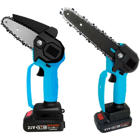 ASUPERMALL Mini Tronconneuse Electrique A La Chaine De Bois D'Une Main Sans Fil Portable Des Scies A Bois Pour La Taille De La Taille De Jardinage, 4 Pouces Rouge - 4 Pouces Rouge – Image 3