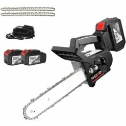FREOSEN Tronçonneuse Électrique Sans Fil 1200W + 2 Batteries 21V 6.0Ah 30000mAh + 2 Chaines En Coffret