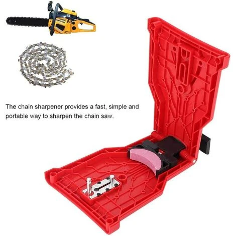 ECHOO Haute Qualité Électrique Tronçonneuse Aiguiseur, Portable Chaîne Scie Lame Aiguiseur Tronçonneuse Dents Affûteuse Kit Universel Pierre À Aiguiser Grinder Outils(Rouge) – Image 3
