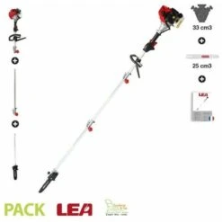 Perche élagueuse Thermique Longueur 280cm Guide 25cm LEA LE33326-25A - Rouge
