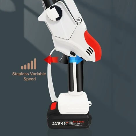 HAPPYSHOPPING Tronçonneuse Electrique Portative Sans Brosse A Une Main Scie A Bois Rechargeable Mini Coupe-bois Sans Fil Pour Jardinage Elagage Coupe, Modele: Prise UE – Image 5