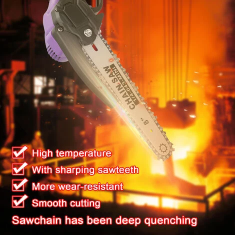 HAPPYSHOPPING Scie D'elagage Electrique Portable 21V 8 Pouces Petite Tronçonneuse A Bois A Moteur Sans Brosse Outil De Travail Du Bois A Une Main Pour Verger De Jardin, Modele : Deux Puissances Et Une Charge – Image 5