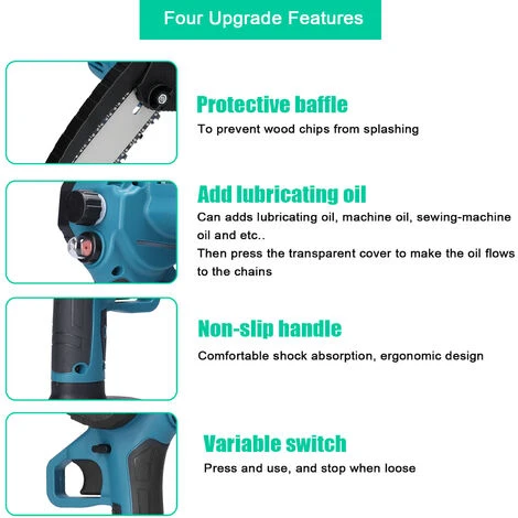 ASUPERMALL 21V 8Inch Scies D'élagage électriques Portables Petite Tronçonneuse à Fendre Le Bois, Outil De Travail Du Bois Pour Le Jardin – Image 5