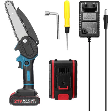 ASUPERMALL 21V 6Inch Scies D'élagage électriques, Petite Tronçonneuse Pour Fendre Le Bois, Moteur à Balai Pour Le Jardin Et Le Verger, 1 Batterie - 1 Batterie – Image 2