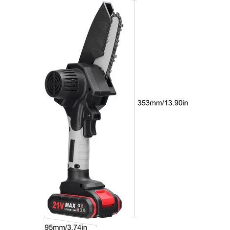 ASUPERMALL 21V 4Inch Scies D'élagage électriques, Petite Tronçonneuse Pour Fendre Le Bois, Moteur à Balai, 1 Batterie - 1 Batterie – Image 2