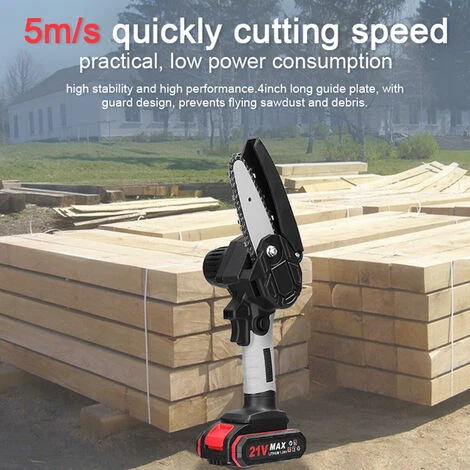 ASUPERMALL 21V 4Inch Scies D'élagage électriques, Petite Tronçonneuse Pour Fendre Le Bois, Moteur à Balai, 1 Batterie - 1 Batterie – Image 4