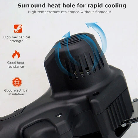 LIFCAUSAL Mini Tronçonneuse, Scie électrique Portable Rechargeable 500 W, Petite Tronçonneuse à Bois Sans Fil Pour La Coupe De Bois De Branche D'arbre, Noir – Image 4