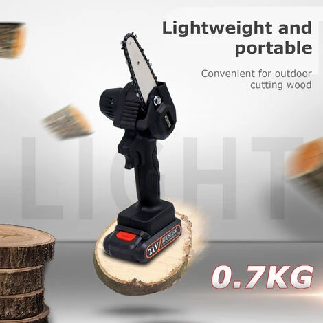 LIFCAUSAL Mini Tronçonneuse, Scie électrique Portable Rechargeable 500 W, Petite Tronçonneuse à Bois Sans Fil Pour La Coupe De Bois De Branche D'arbre, Noir – Image 5