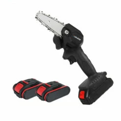 JMAX 18V Scie à Chaine Tronconneuse à Batterie 4 Pouces Guide Portable électrique Sans Fil Avec 2 Batterie 2500mah Noir