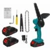 JMAX 6 Pouces Scie à Chaine électrique Jardin Tronconneuse Sans Fil 88V Portable Avec 2 Batterie 9000mAh + Lame + Scie + Chargeur Bleu