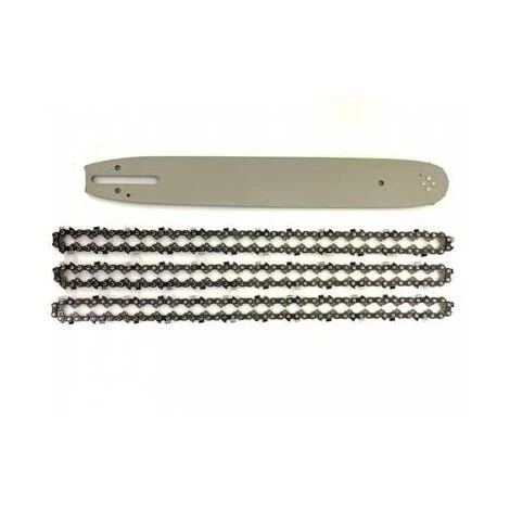 ADAPTABLE Guide De 50cm + 3 Chaînes De Tronçonneuse - 78 Entraineurs - Pas 325 - Jauge 0.58 (1.5mm)