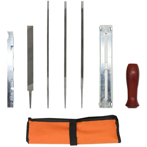 SUPERSELLER Kit De 8 Limes Pour Aiguiseur De Tronçonneuse Outil à Main Pour Affûter Une Scie à Chaîne électrique Comprend Une Lime Ronde De 5/32 3/16 7/32 Pouces, Une Lime Plate, Un Manche En Bois, Un Guide De Classement, Une Jauge De Profondeur, Une Pochette - 8 PIÈ â€“ Image 3