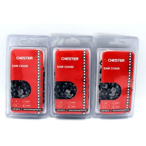 CHESTERGARDEN Lot De 3 Chaînes 72 Maillons Pour Tronçonneuse - CHESTER
