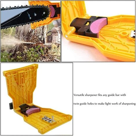 Aiguiseur De Dents Pour Tronçonneuse,Aiguiseur Automatique(1Pcs), Pierre à Aiguiser Remplaçable(3 Pcs), Ajustement Barre De Guidage,Starlight – Image 4