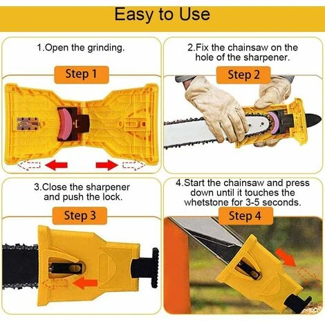 MODOU Affûteur De Tronçonneuse, Ensemble D'affûteur De Tronçonneuse Avec 3 Pierres à Aiguiser, Outils De Travail Du Bois Rapides Pour Bûcherons, Tondeuses à Gazon, Tronçonneuses – Image 4
