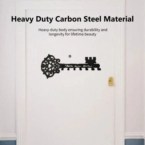 LIFCAUSAL Cintre En Métal Avec 7 Crochets Crochet Mural En Forme De Clé Crochet De Stockage De Perçage Sans Clous Crochets De Serviette De Cuisine Antirouille Porte D'entrée Décoration De La Maison – Image 4