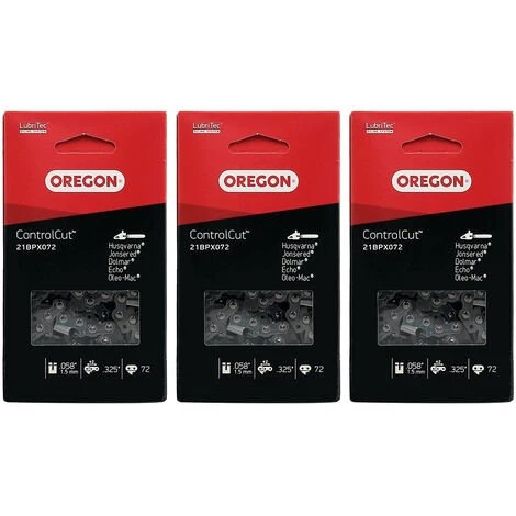 GT MARKET Lot De 3 Chaînes OREGON 72 Maillons - Référence : 21BPX072