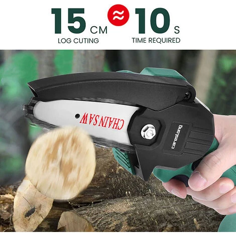 XICHAO Mini Tronçonneuse A Batterie, Petite Tronçonneuse Sans Fil électrique,Piles Tronçonneuse Portative à Une Main,Portable Scie Jardin Rechargeable,avec Valise Et Chargeur – Image 4