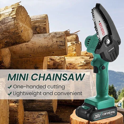 XICHAO Mini Tronçonneuse A Batterie, Petite Tronçonneuse Sans Fil électrique,Piles Tronçonneuse Portative à Une Main,Portable Scie Jardin Rechargeable,avec Valise Et Chargeur – Image 5