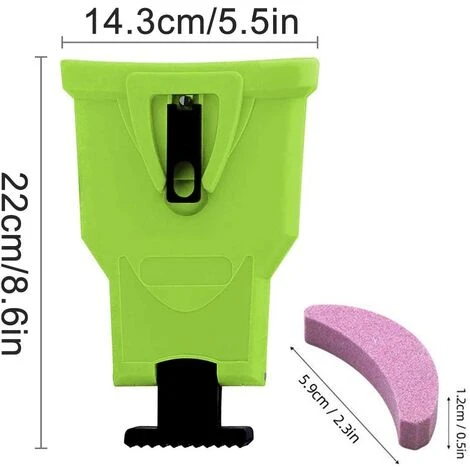 SUPERMARKET Affûteur De Tronçonneuse Avec 5 Pierres D'affûtage Affûteuse De Chaîne De Tronçonneuse Pour Guides De 14 à 20 Pouces Et Barre De Scie à Chaîne à 2 Trous,Superma,vert – Image 2